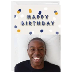 Personalized Happy Birthday Confetti Photo Card