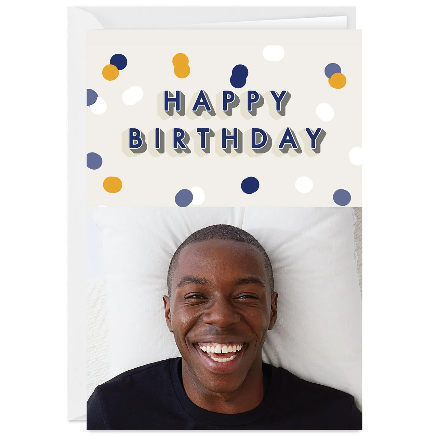 Personalized Happy Birthday Confetti Photo Card