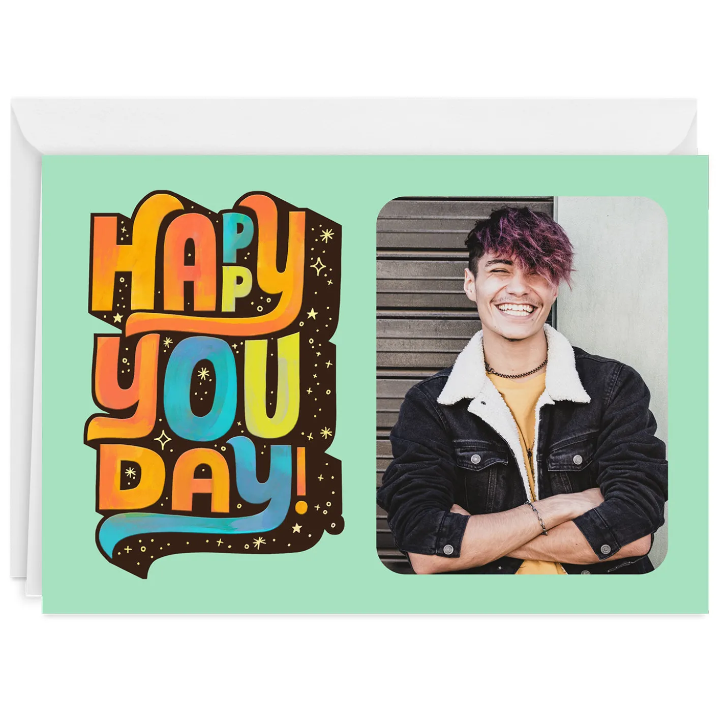 Personalized Happy You Day Birthday Photo Card