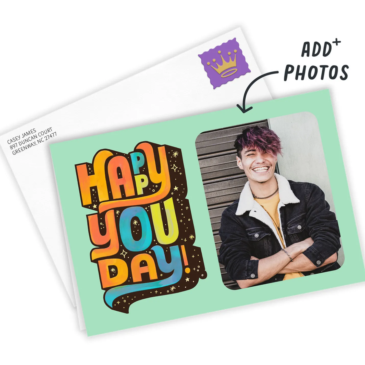 Personalized Happy You Day Birthday Photo Card