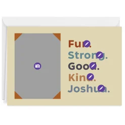 Personalized Orange Photo Corners Photo Card