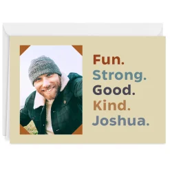 Personalized Orange Photo Corners Photo Card