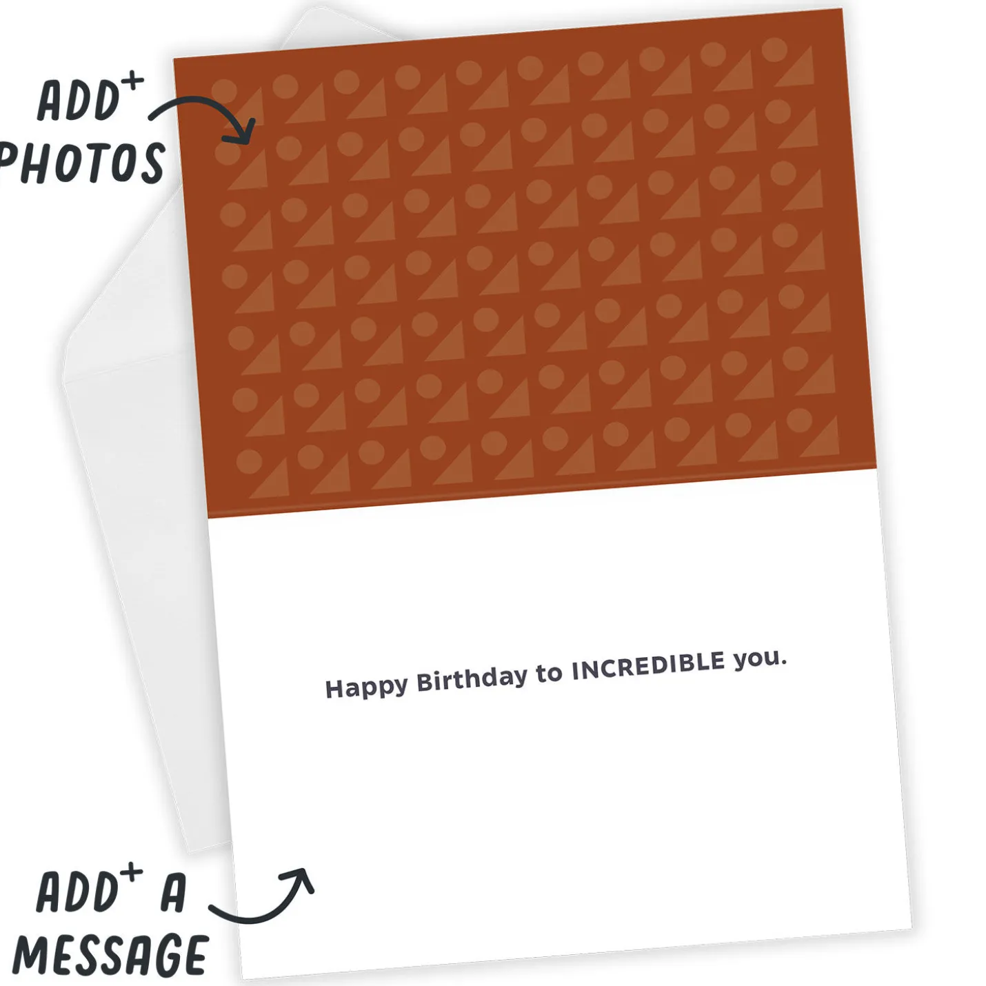 Personalized Orange Photo Corners Photo Card