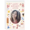 Personalized Party Icons Birthday Photo Card