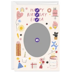 Personalized Party Icons Birthday Photo Card