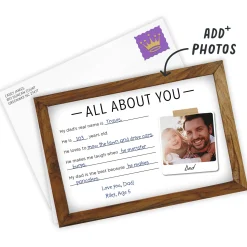 Personalized All About Dad Fun List Love Photo Card