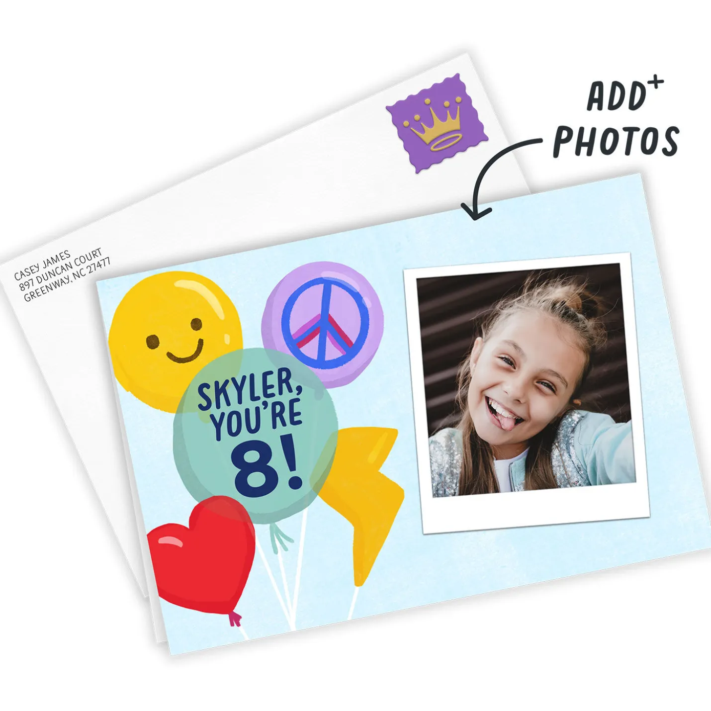 Personalized Balloons Celebration Photo Card