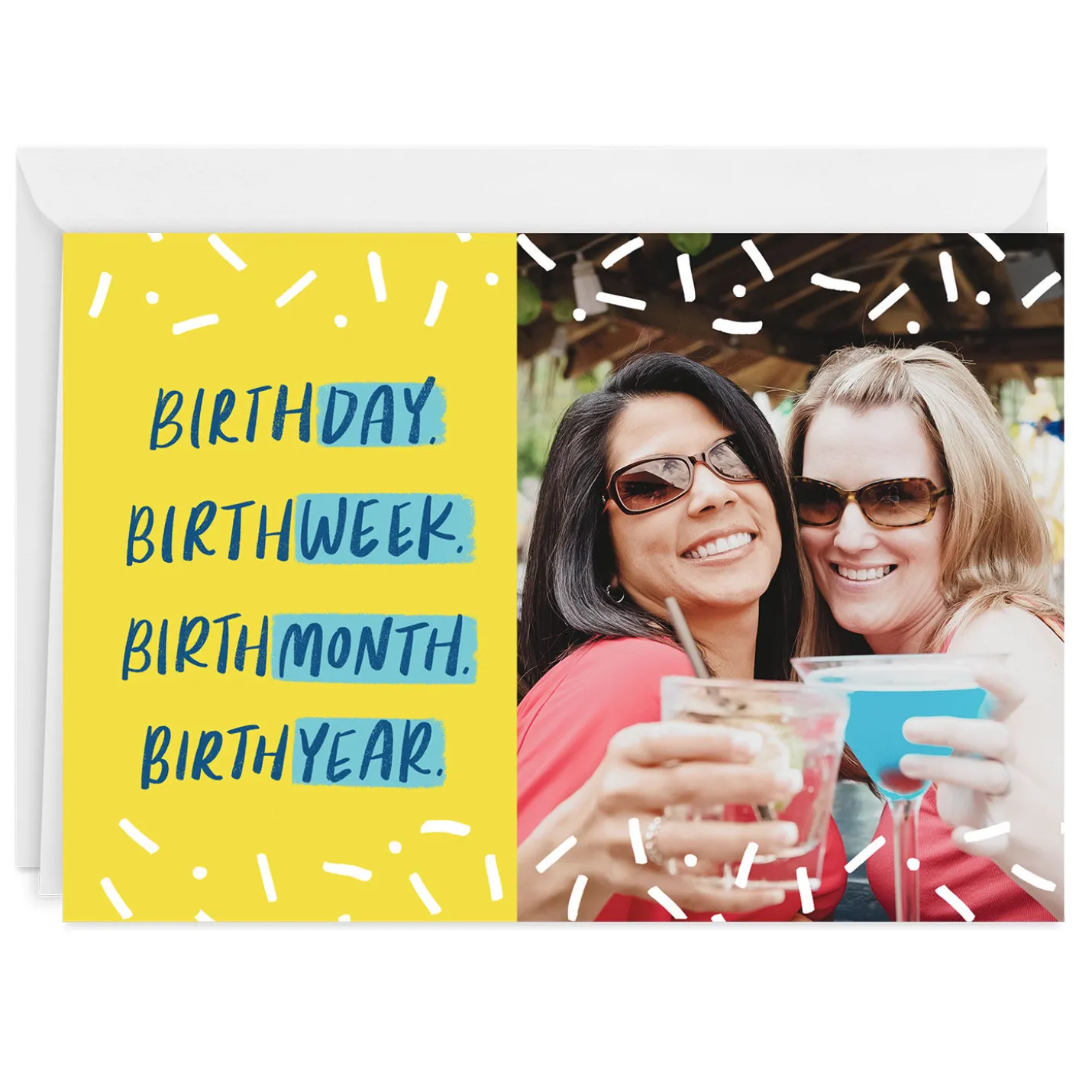 Personalized Celebration Confetti Birthday Photo Card