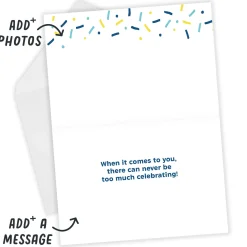 Personalized Celebration Confetti Birthday Photo Card