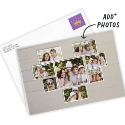 Personalized Heart-Shaped Photo Collage Photo Card