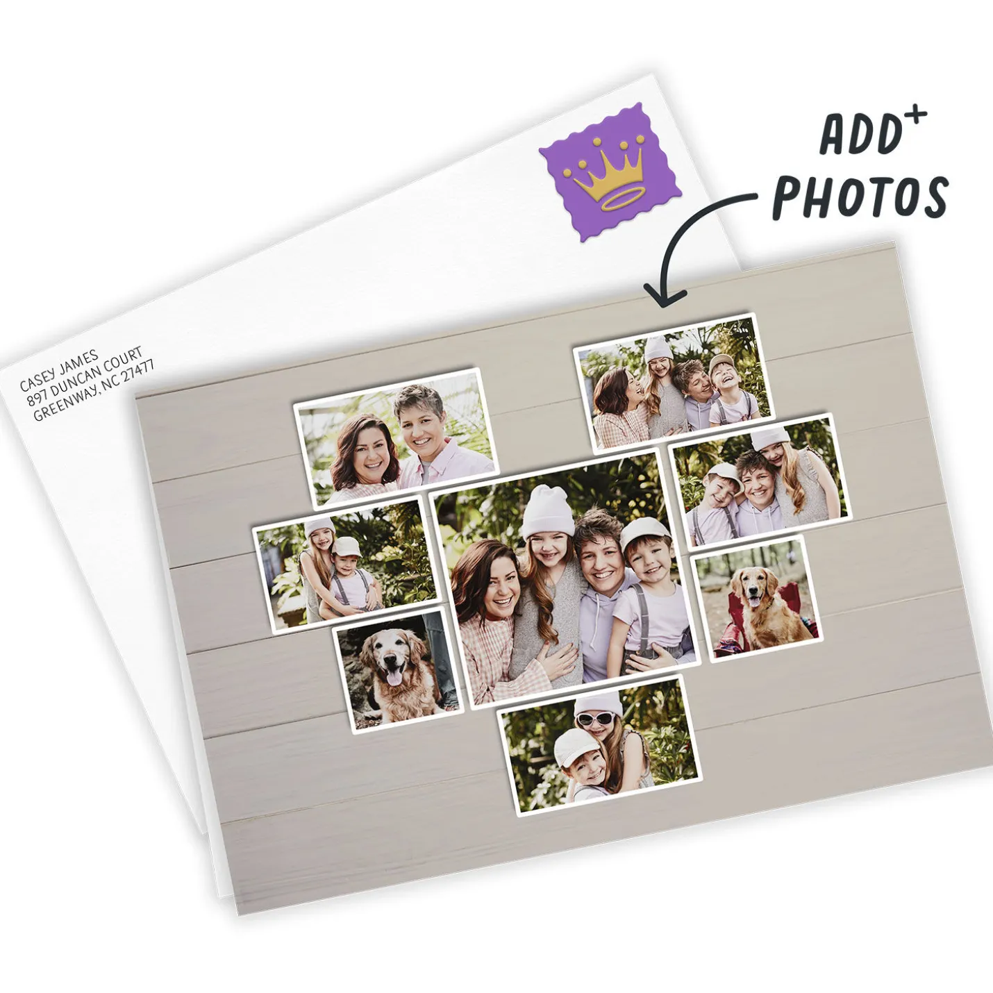 Personalized Heart-Shaped Photo Collage Photo Card