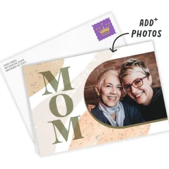 Personalized Mom Lettering and Waves Photo Card