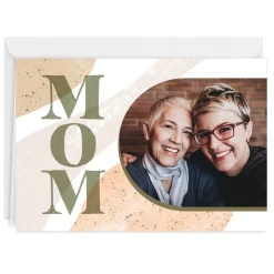 Personalized Mom Lettering and Waves Photo Card