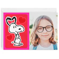 Personalized Peanuts® Snoopy and Hearts Love Photo Card