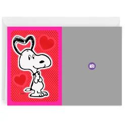 Personalized Peanuts® Snoopy and Hearts Love Photo Card
