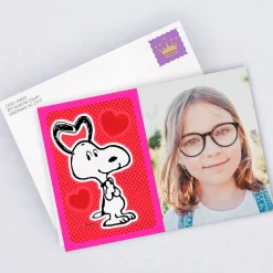 Personalized Peanuts® Snoopy and Hearts Love Photo Card