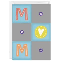 Personalized Photo Collage and Mom Lettering Photo Card