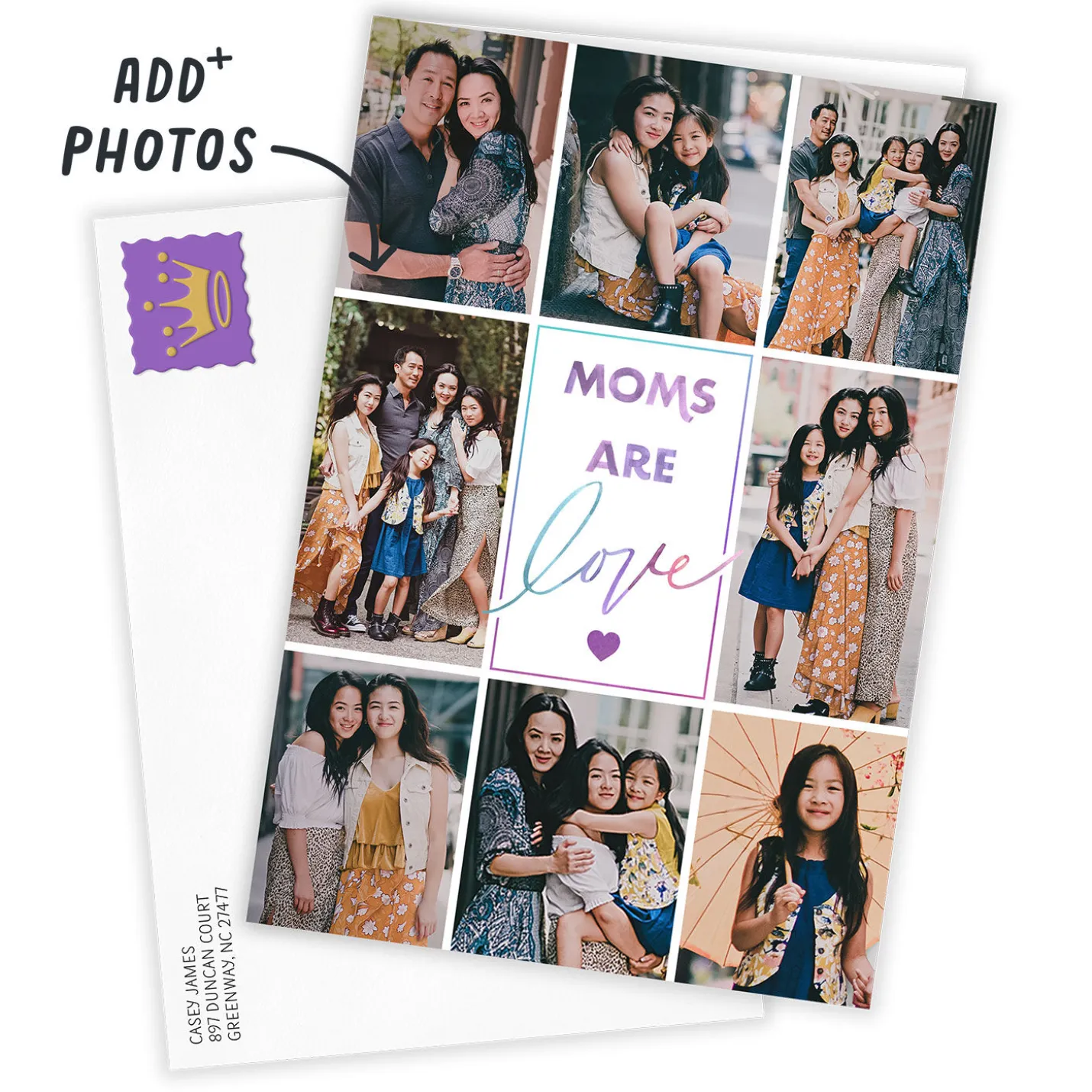 Personalized Photo Collage Moms Are Love Photo Card