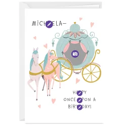 Personalized Princess Theme Photo Card for Kid