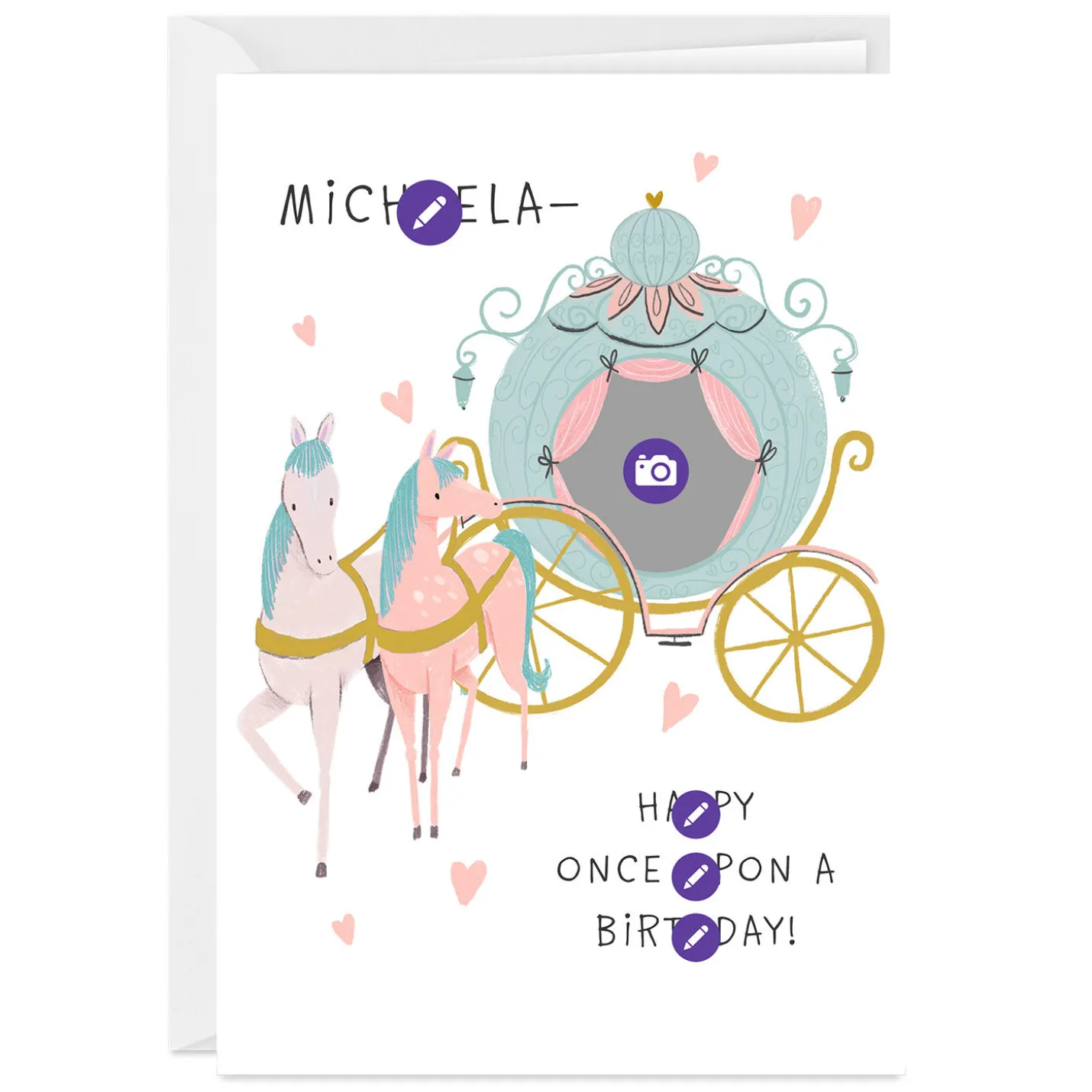 Personalized Princess Theme Photo Card for Kid