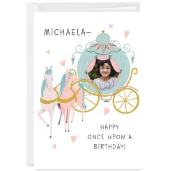 Personalized Princess Theme Photo Card for Kid