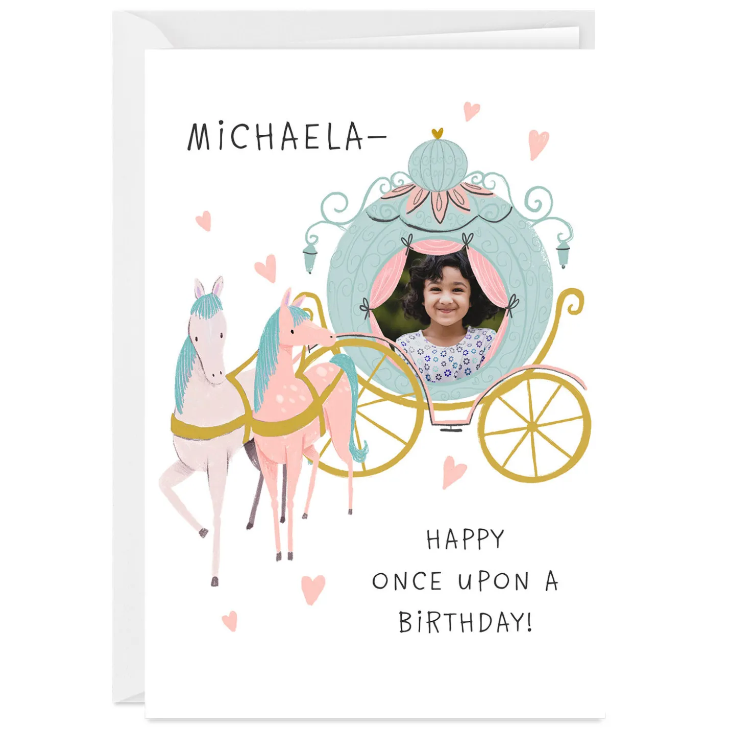 Personalized Princess Theme Photo Card for Kid