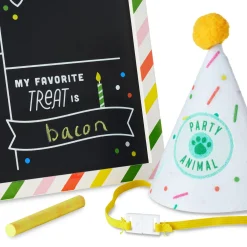 Pet Birthday Chalkboard With Party Hat