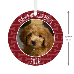 Pet Memorial Round Metal Personalized Ornament, Custom Photo and Text