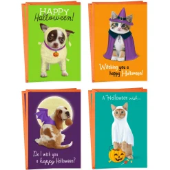 Pets in Costume Assorted Halloween Cards, Pack of 8