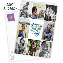 Photo Collage Frame Custom Birthday Card