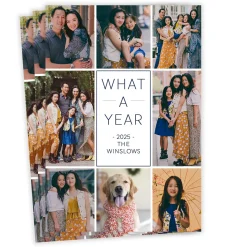 Photo Collage Border Flat Holiday Photo Card