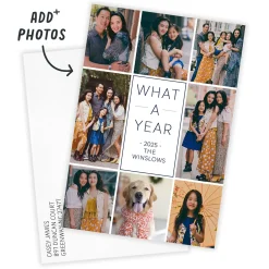 Photo Collage Border Flat Holiday Photo Card