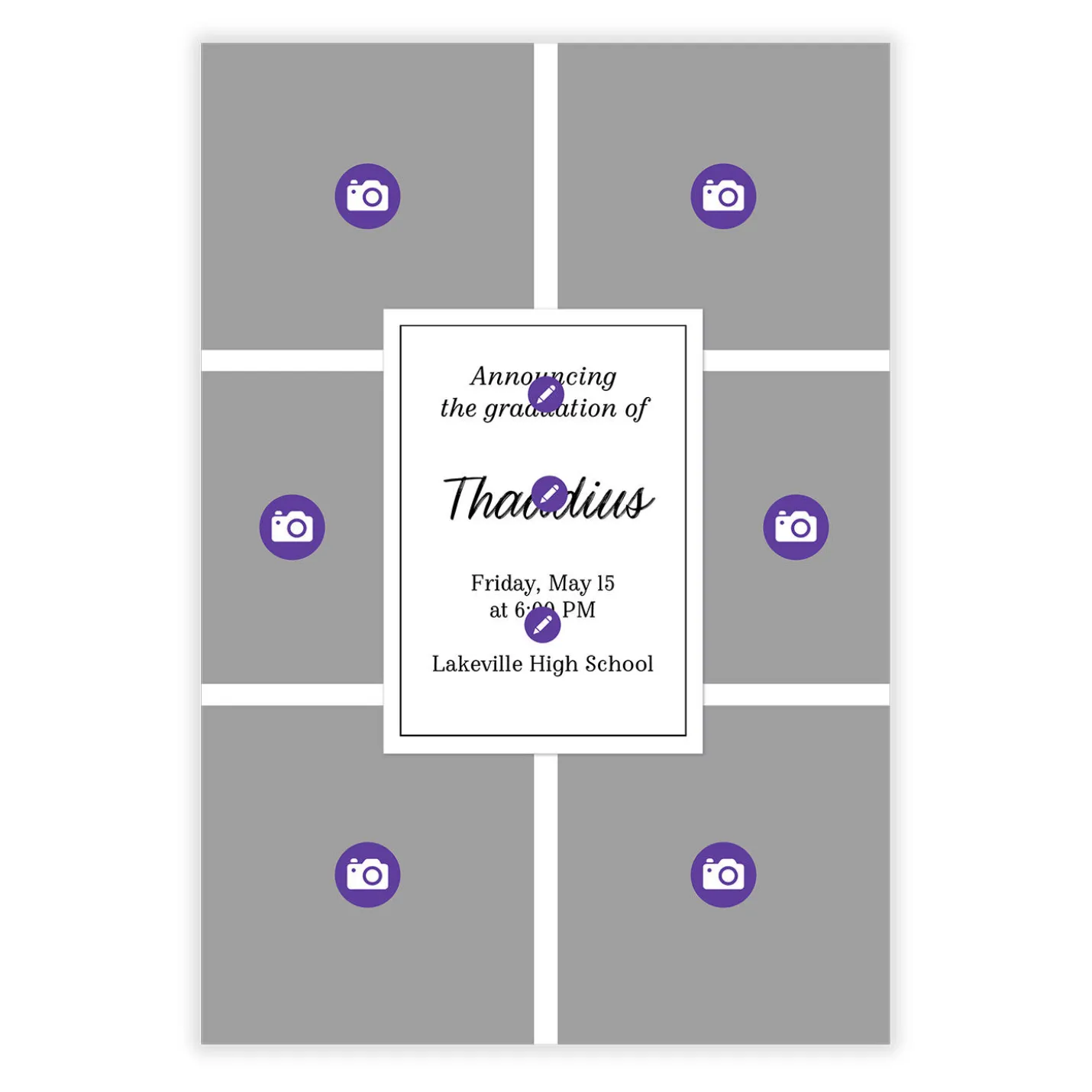 Photo Collage Border Graduation Announcement