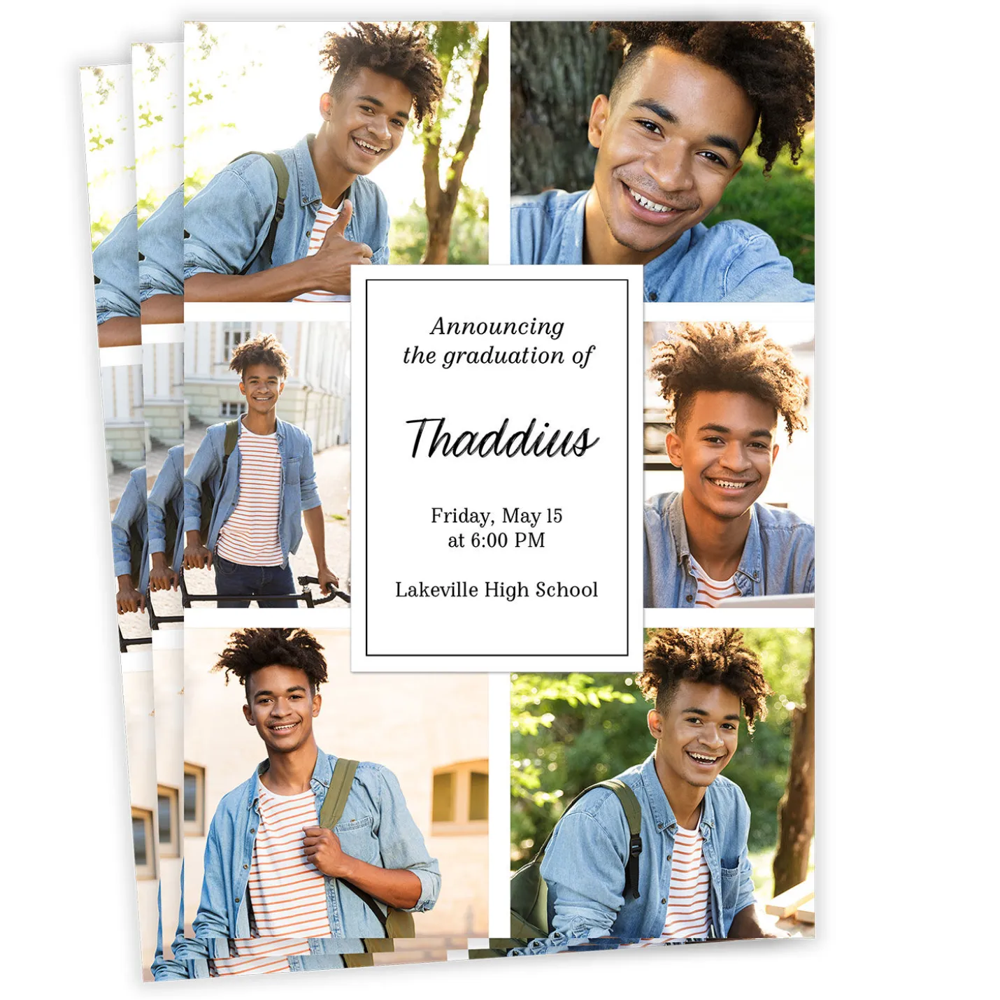 Photo Collage Border Graduation Announcement