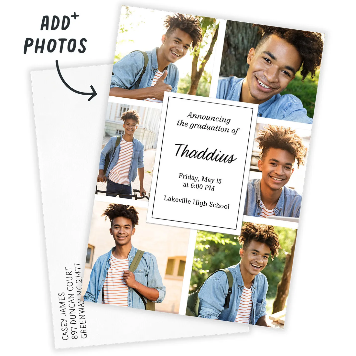 Photo Collage Border Graduation Announcement