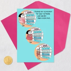 Picking Out Your Present Funny Birthday Card