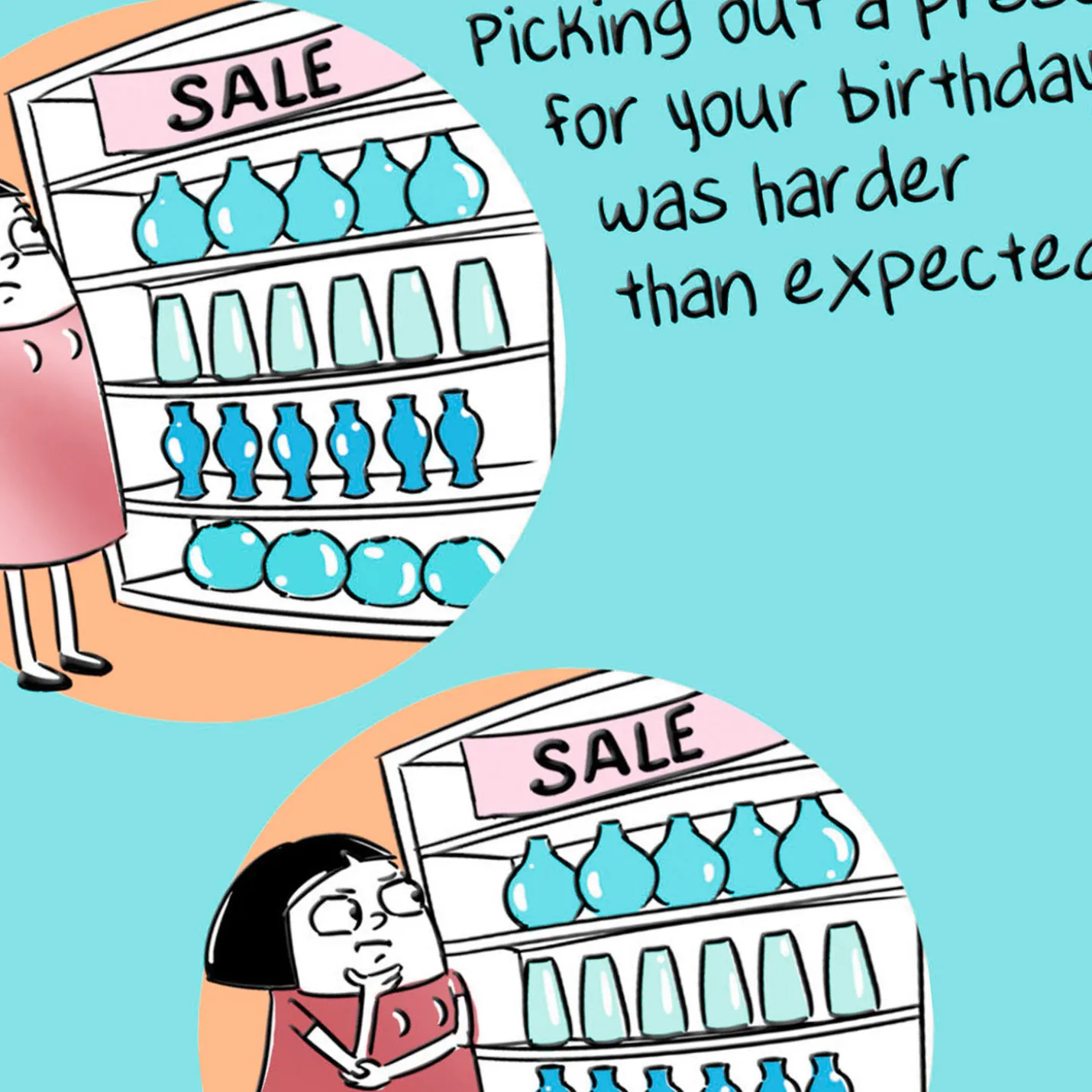 Picking Out Your Present Funny Birthday Card