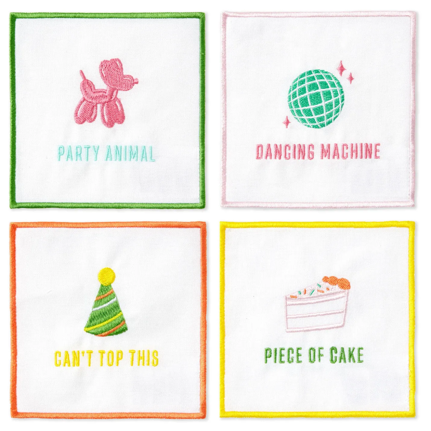 Piece of Cake Assorted Fabric Beverage Napkins, Set of 4