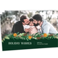 Pine and Citrus Flat Holiday Photo Card