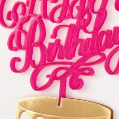 Pink Cake Topper Birthday Card