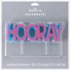 Pink and Blue "Hooray" Birthday Candle