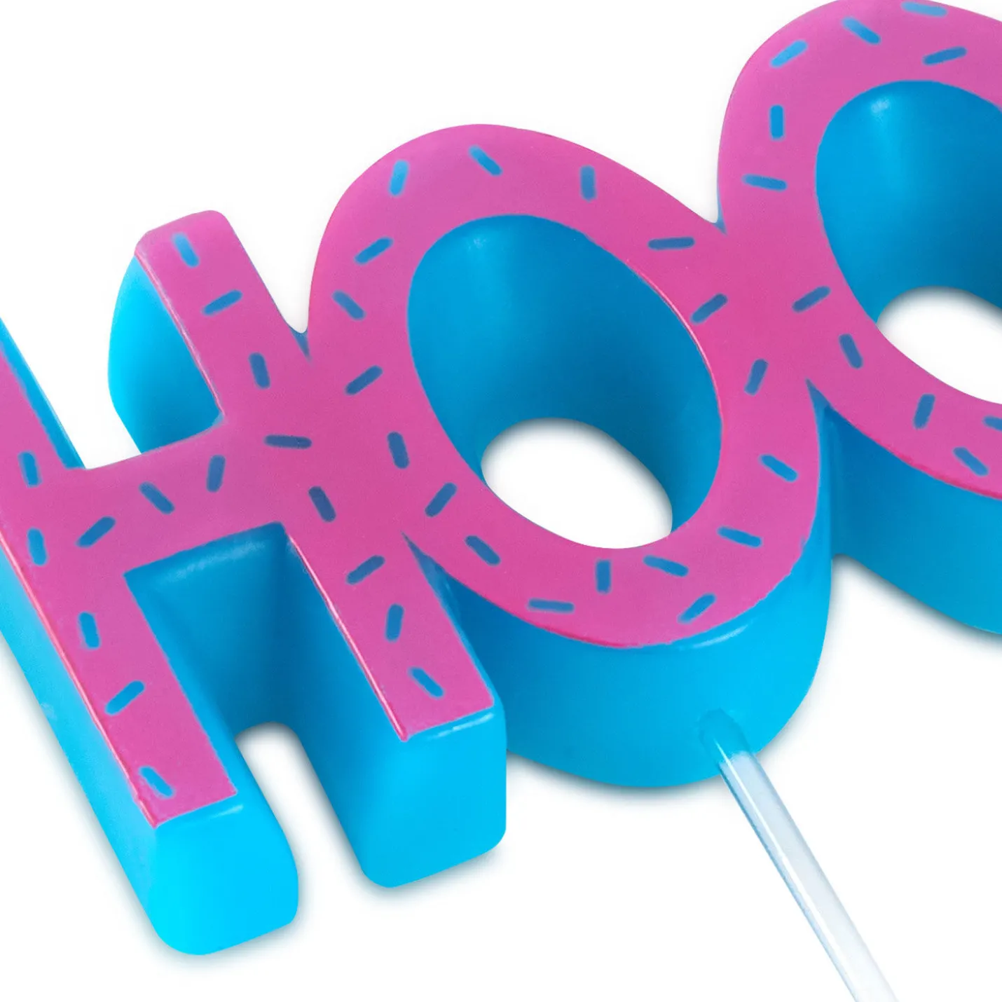 Pink and Blue "Hooray" Birthday Candle