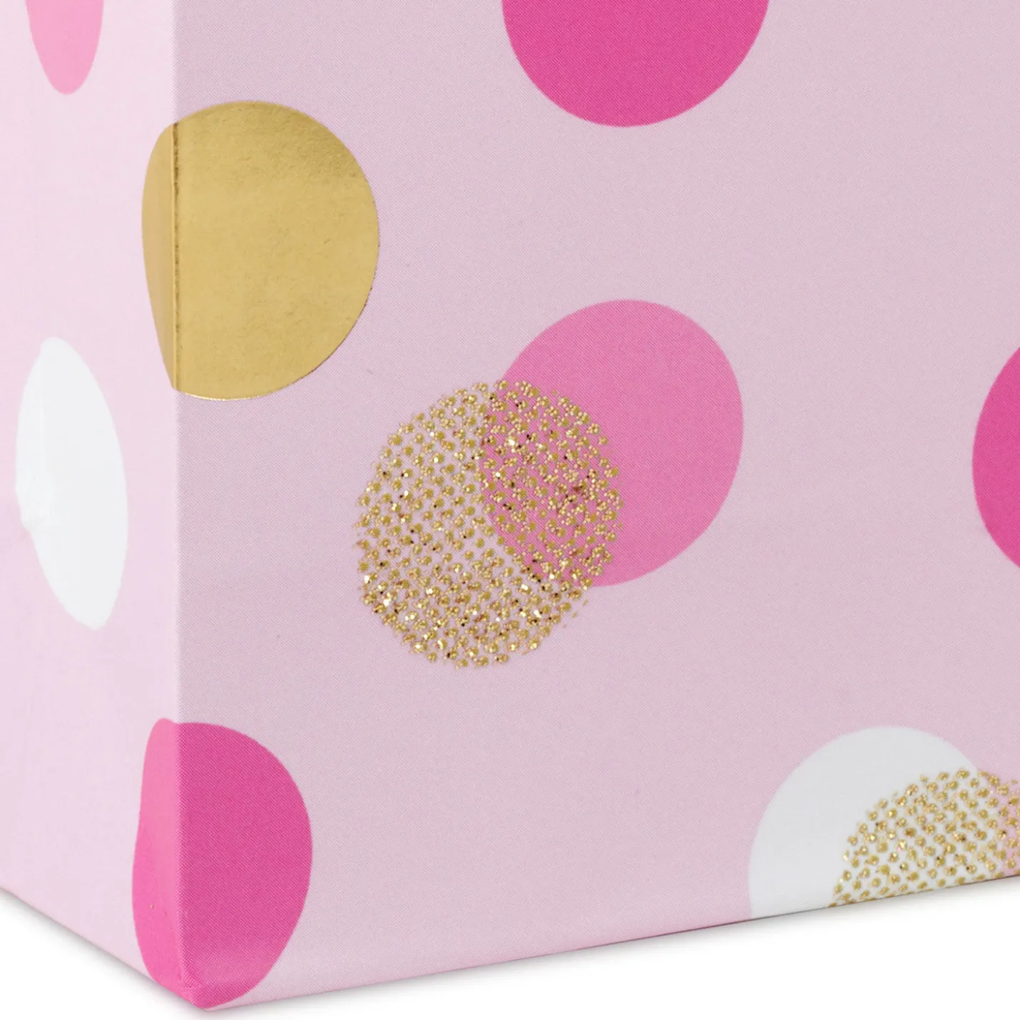 4.6" Pink and Gold Dots Gift Card Holder Mini Bag