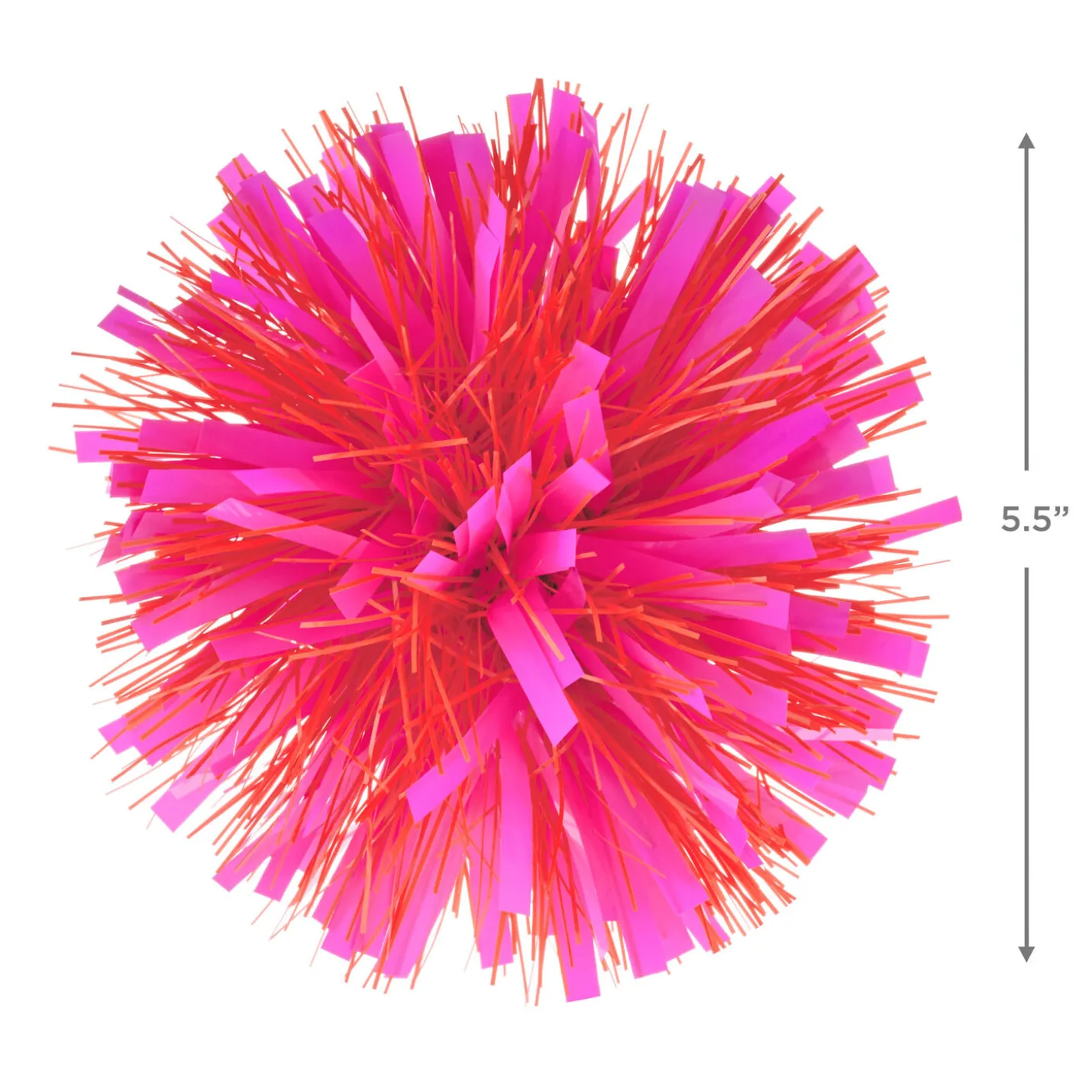 Pink and Orange Pom-Pom Gift Bow, 5.5"
