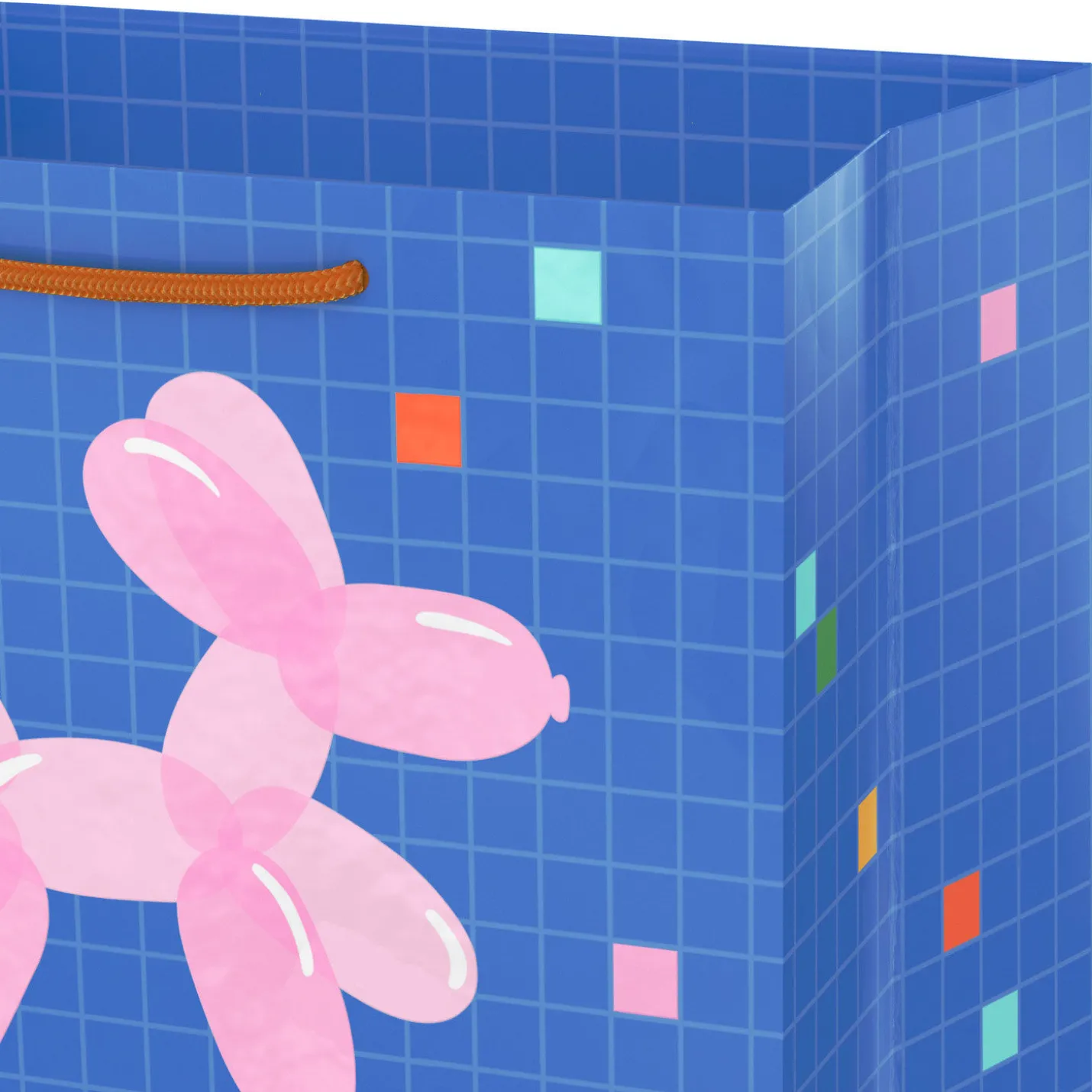 9.6" Pink Balloon Dog You Are Awesome Medium Gift Bag