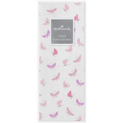 Pink Butterflies on White Mother's Day Tissue Paper, 6 sheets