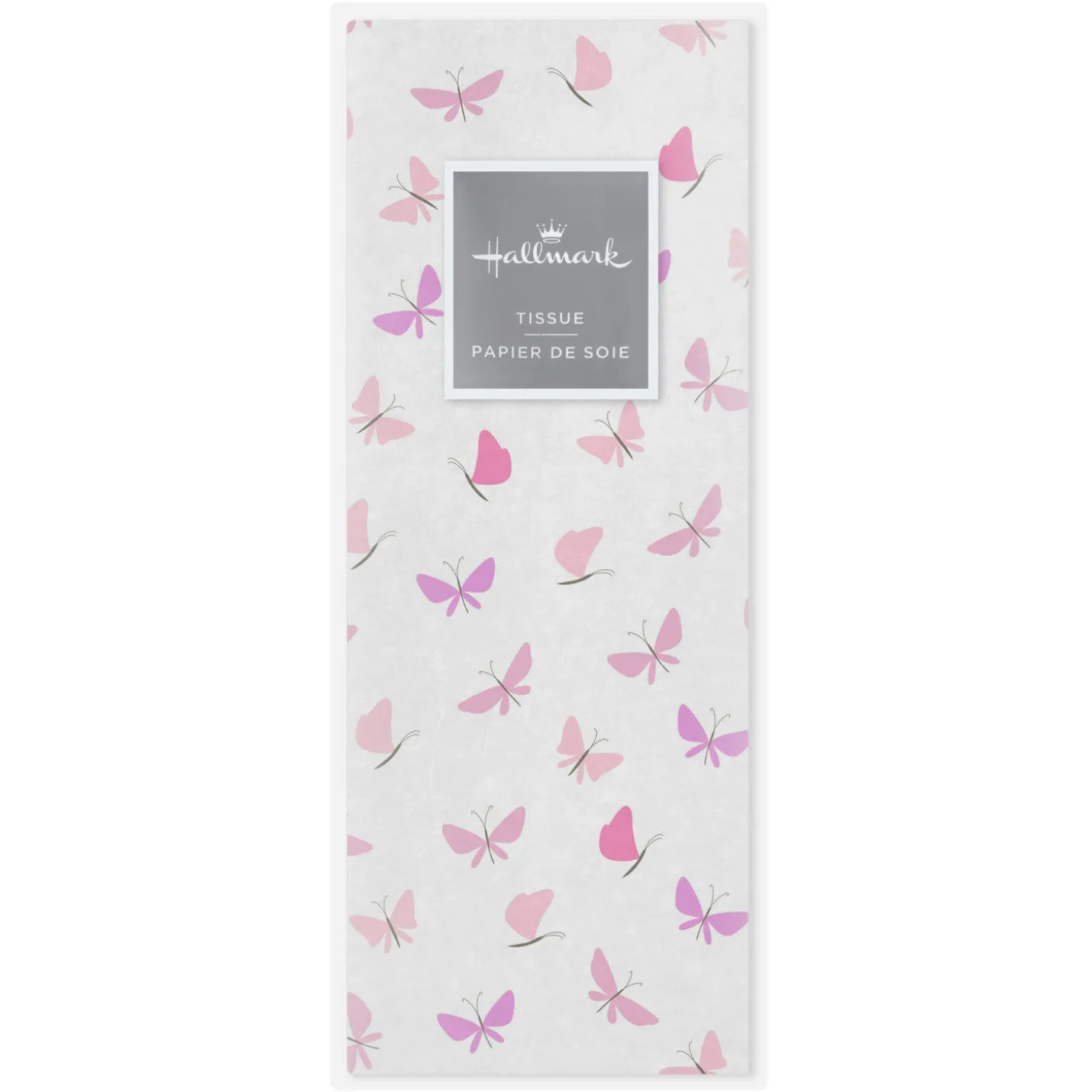 Pink Butterflies on White Mother's Day Tissue Paper, 6 sheets