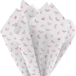 Pink Butterflies on White Mother's Day Tissue Paper, 6 sheets