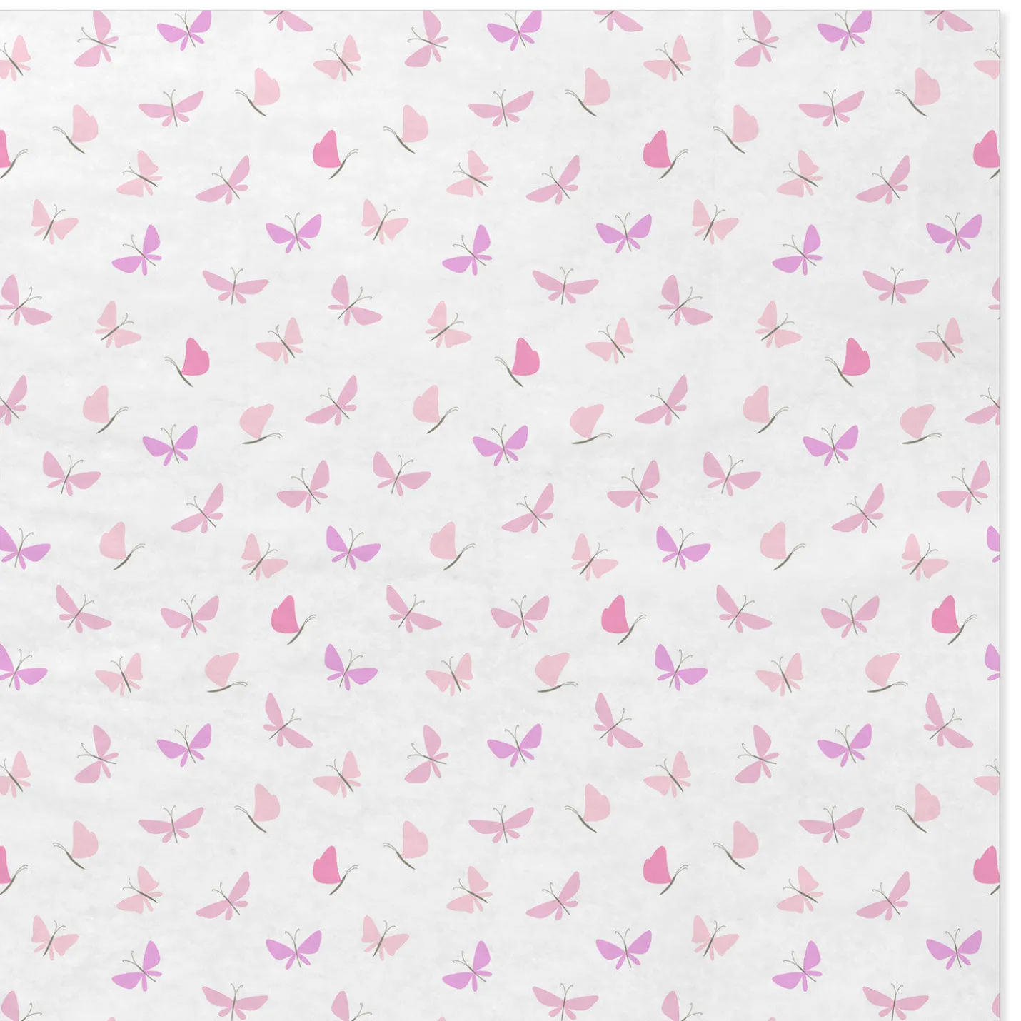 Pink Butterflies on White Mother's Day Tissue Paper, 6 sheets