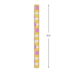 Pink Dots and Yellow Stripes Tall Wrapping Paper Roll, 35 sq. ft.